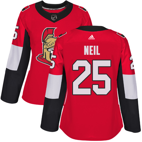 Adidas Ottawa Senators 25 Chris Neil Red Home Authentic Women Stitched NHL Jersey